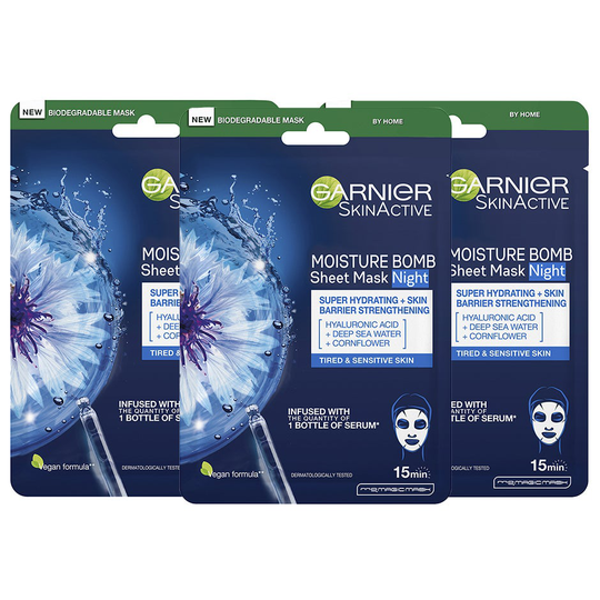Moisture Bomb Sheet Mask Night, Garnier Hudvård