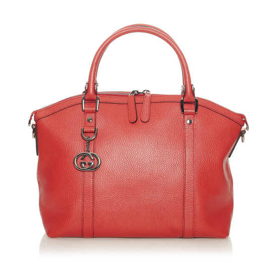 Gucci Gg Charm Dome Leather Handbag