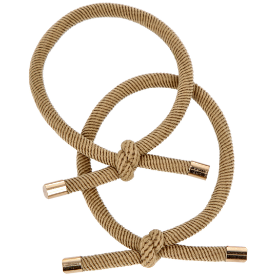 LYKO 2 pack hårsnoddar med knutdetalj Beige