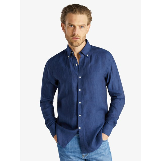 Linneskjorta Med Button-down Krage