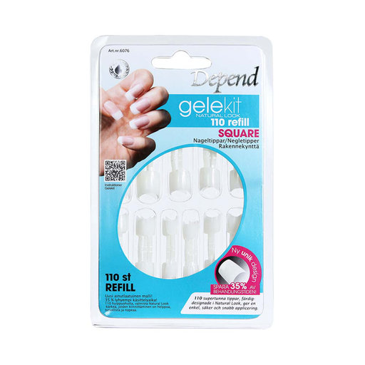 Nageltippar refill, natural look square