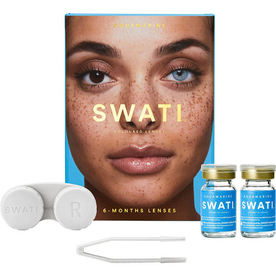 Aquamarine, 2 st Swati Färgade linser