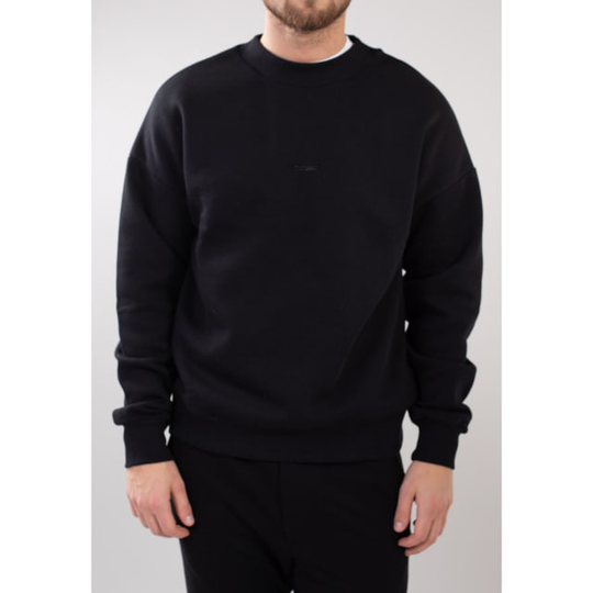 Mick High Collar Drop Shoulder Sweater - All Black