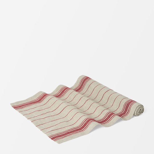 Löpare i linne LINUS STRIPE