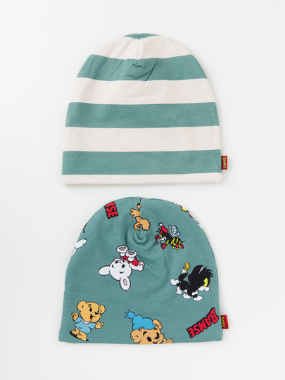 2-pack Bamse-mössa i trikå