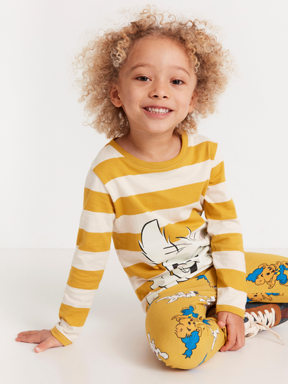 Randig topp med Bamse-tryck