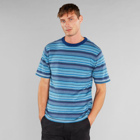 Short Sleeve Knitted T-shirt Husum Denim Blue