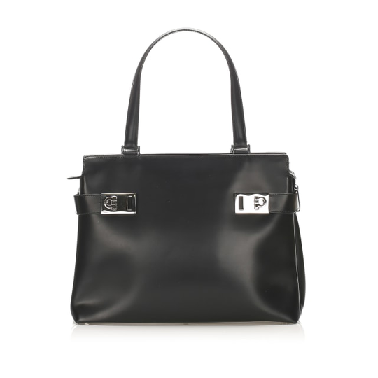Ferragamo Gancini Leather Tote Bag