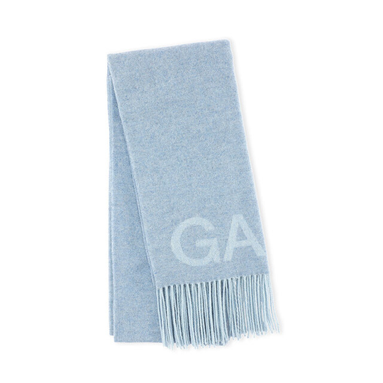 Fringed Wool Scarf Wool Mix Placid Blue