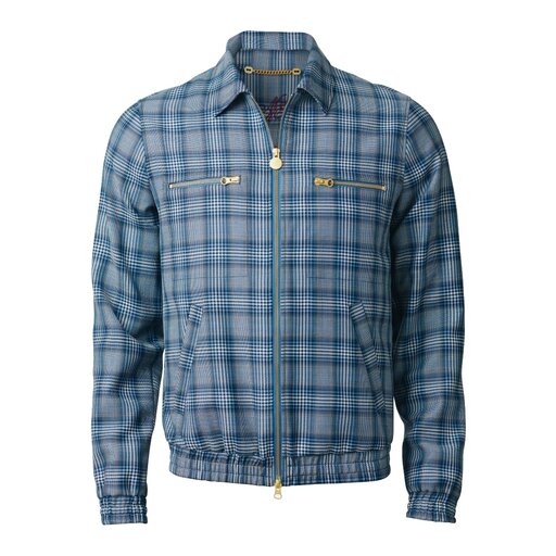 Rake Checked Virgin Wool Bomber Jacket