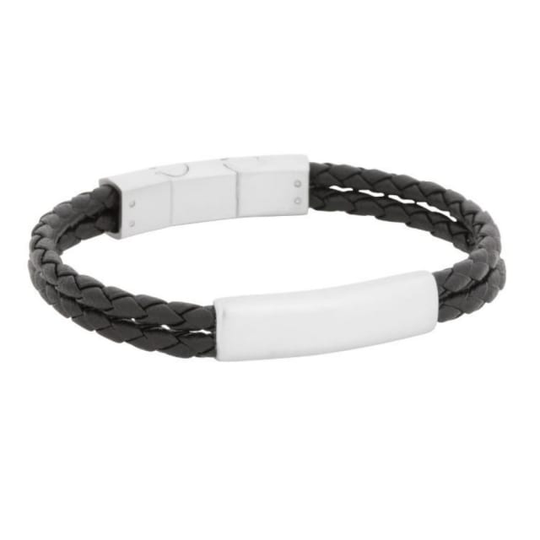 Luis Leather Bracelet Black