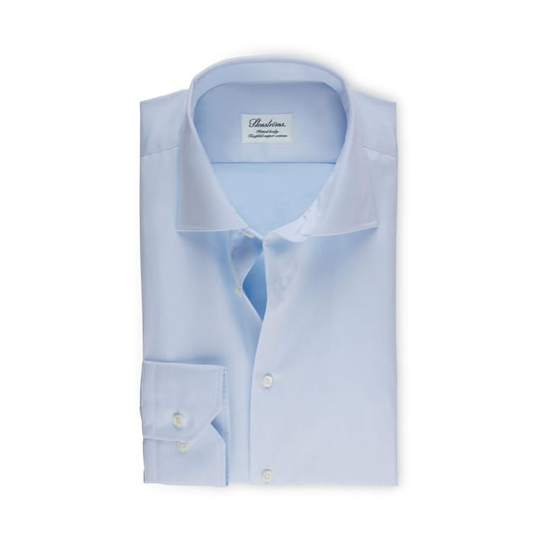 Fitted Body Shirt In Superior Twil lLight Blue
