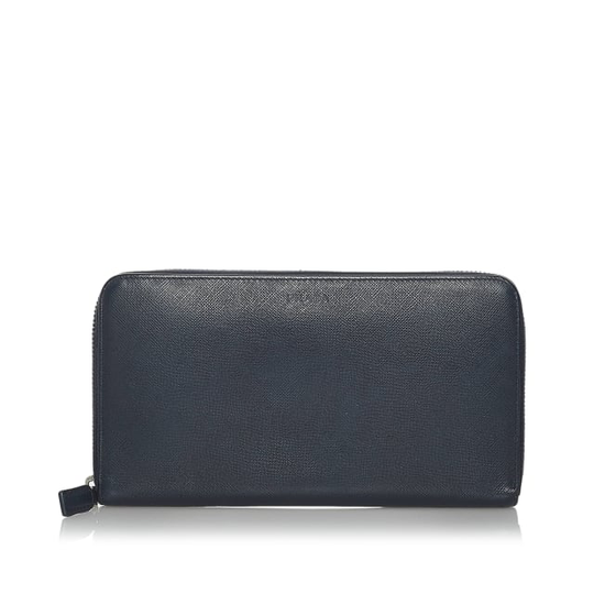 Prada Saffiano Leather Zip Around Long Wallet
