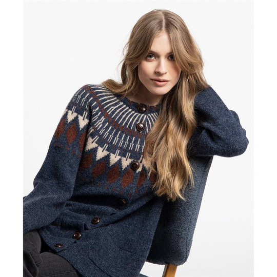 Stickad Cardigan I Lammull - Joan Blue