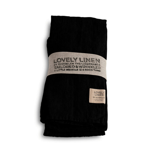 Linneservett 45 x 45 cm, 4-pack, Black