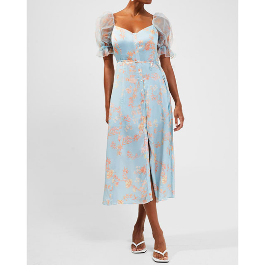Elitan River Blue Daisy Drape Dress Dresses