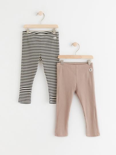 2-pack ribbade leggings