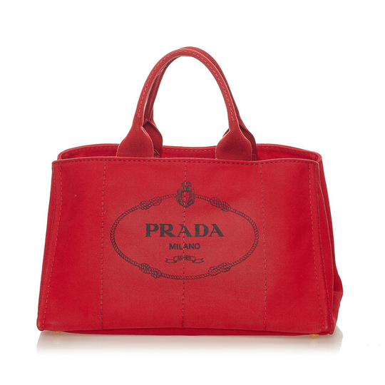Prada Canapa Logo Canvas Tote Bag