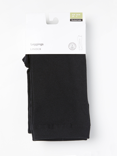 Svarta leggings med borstad insida