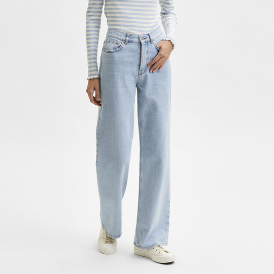 Alice Hw Wide Lon Sky Blue Jeans