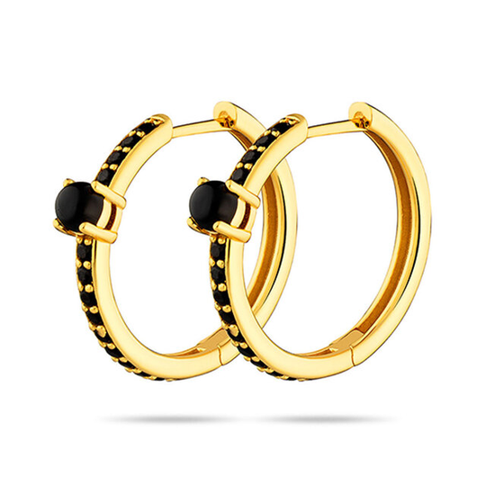 Timeless Eternity Hoops Black Spinel