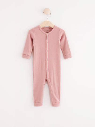 Långärmad ribbad onesie
