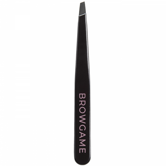 Browgame Cosmetic Signature Tweezer Slanted - Black/Pink