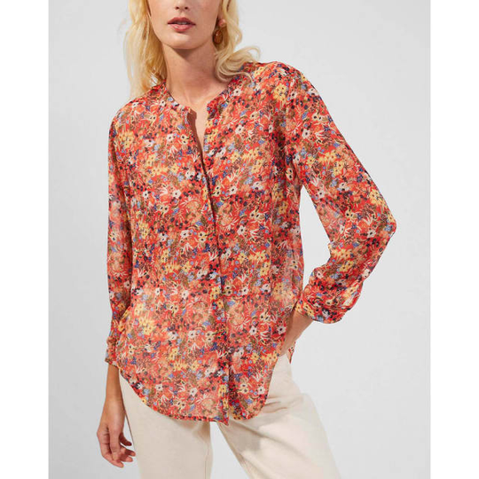 Blossom Crinkle Red Floral Shirt Shirt