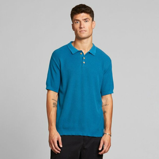Sweater Short Sleeve Gnesta Petrol Blue