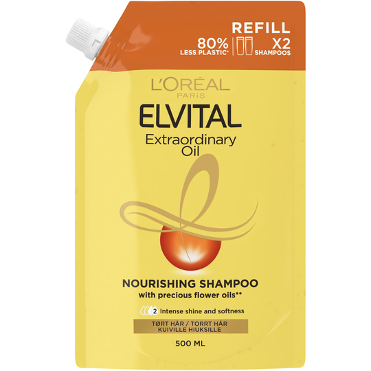 Loreal Paris Elvital Extraordinary Oil Shampoo Refill Pouch 500 ml