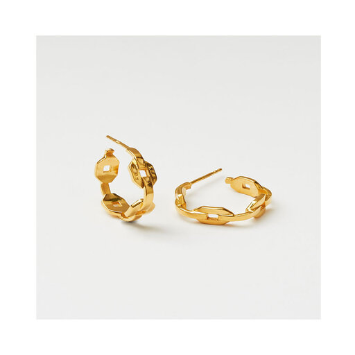 Mini Chain Hoop, gold plated