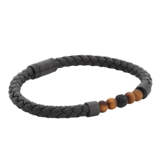Lorenzo Leather Bracelet Black/brown
