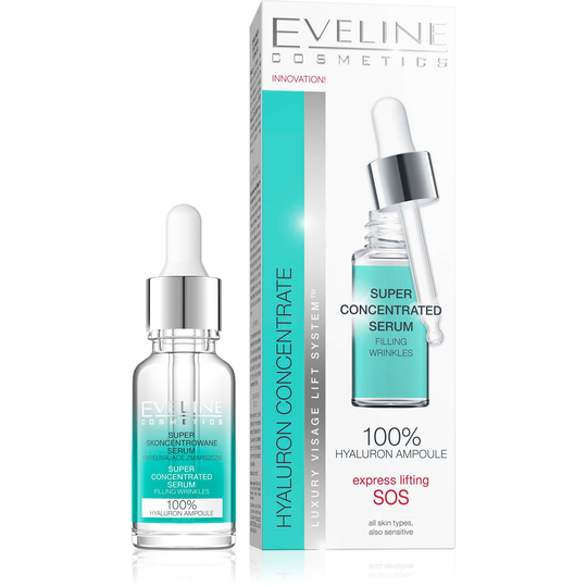 Eveline Cosmetics Hyaluron&Collagen Super Concentrated Serum 18 ml