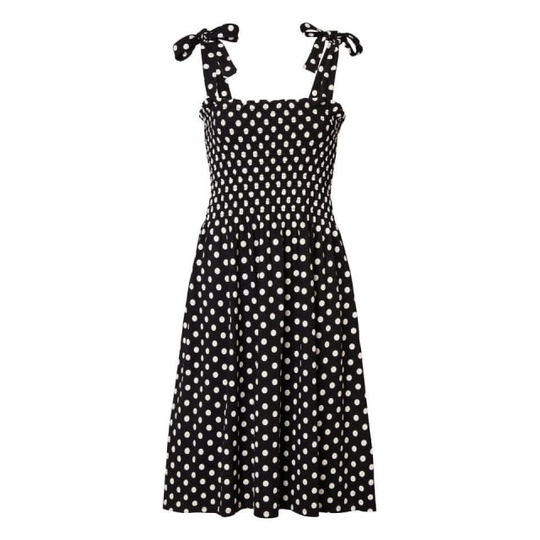 Prickig Solklänning Med Smock - Nicky Dot Black