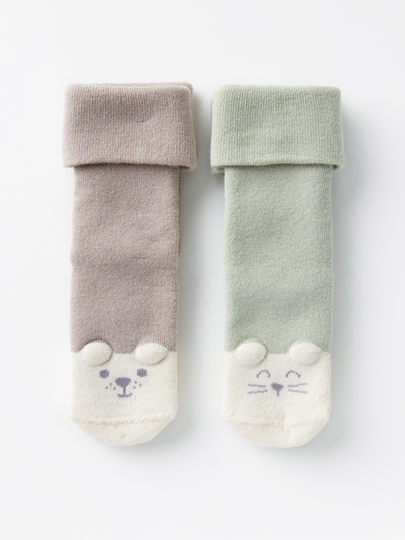 2-pack frottéstrumpor med antislip