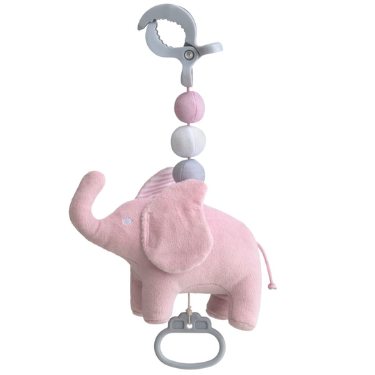 Elefant Dragspelskompis Rosa