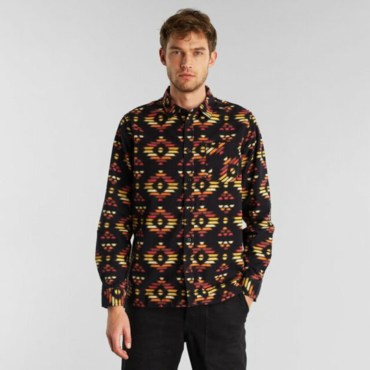 Shirt Rute Ikat Flannel Black