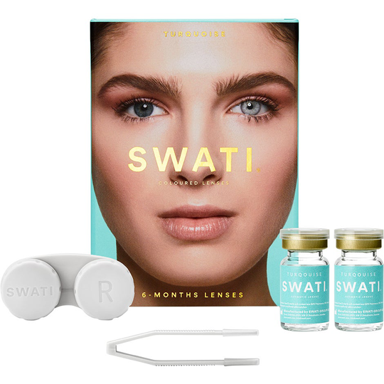 Turquoise, 2 st Swati Färgade linser