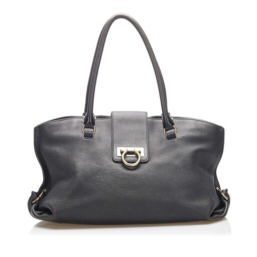 Ferragamo Gancini Leather Tote Bag