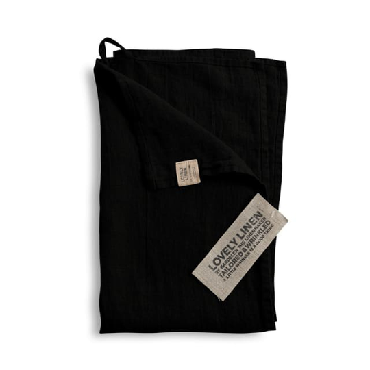 Linnehandduk 45 x 70 cm, Black
