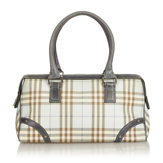 Burberry Nova Check Bowler Canvas Boston Bag