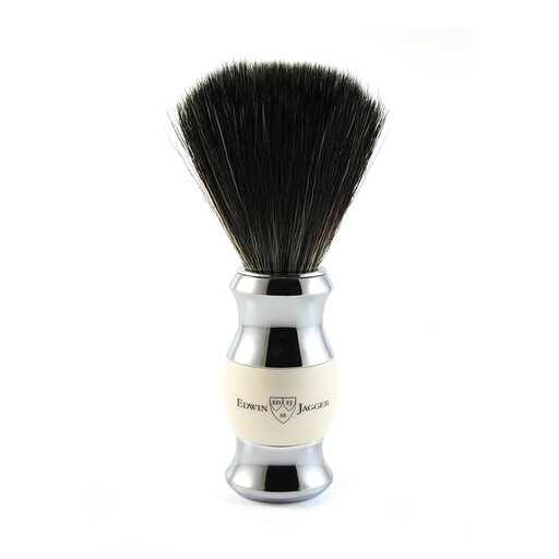 Shaving Brush, Black Synthetic Fibre, Im Ivory