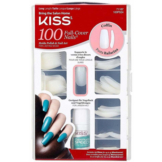 Kiss 100 Nails-Coffin Punta Bailarina