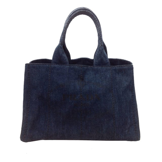 Prada Canapa Logo Denim Handbag
