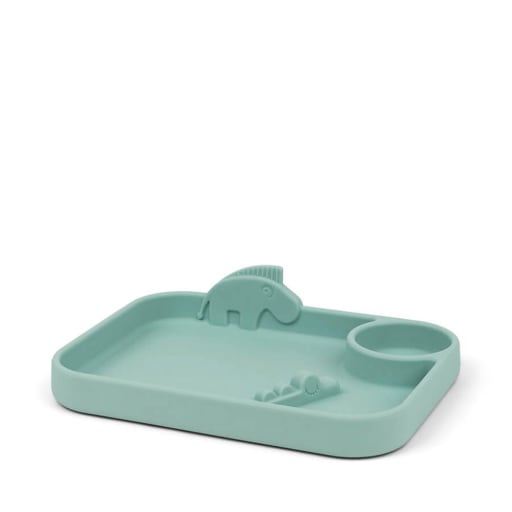 Peekaboo compartment plate Deer friends Blue