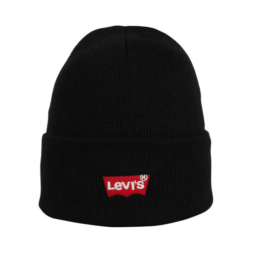 RED BATWING EMBROIDERED SLOUCHY BEANIE