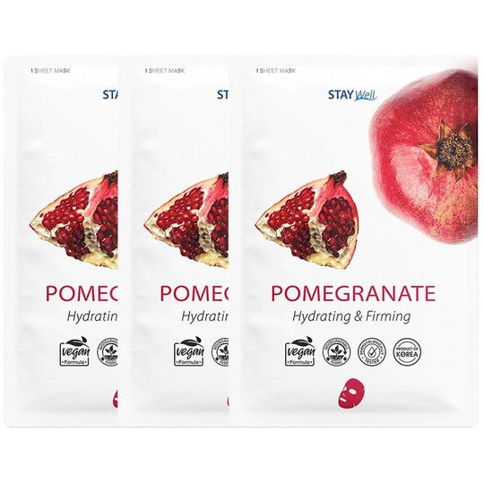 Vegan Sheet Mask Pomegranate, Stay Well Hudvård