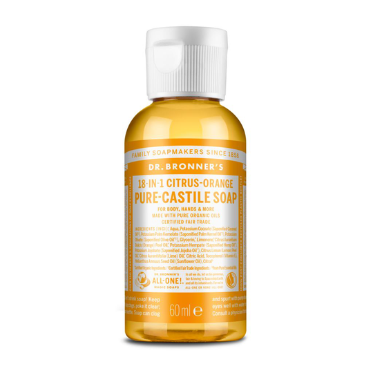 Dr Bronners Citrus PureCastile Liquid Soap 60 ml