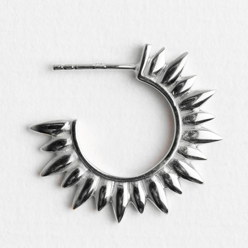 Mini Sun Hoop Silver