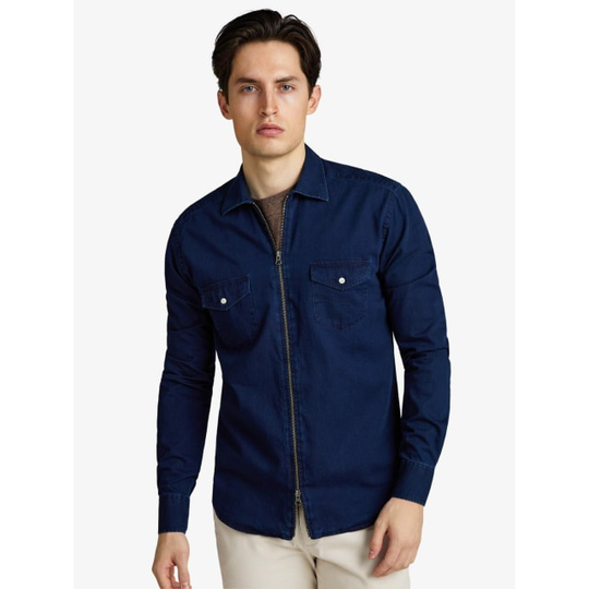 Denim Zipper Overshirt